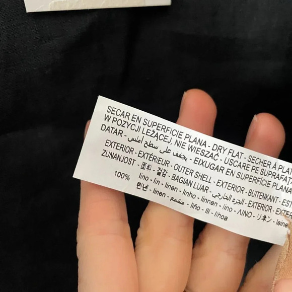 Zara Linen Tie Shirt With Knot Black NWT Size Small - Picture 10 of 11